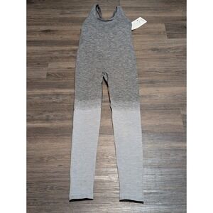 Lululemon Balance + Resist Jumpsuit Size 4White Cast Ombre Grey LW1AOIS NEW